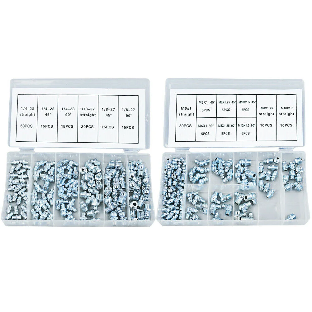 

260Pcs Hydraulic Grease Fitting Practical Grease Fitting Assortment Kit