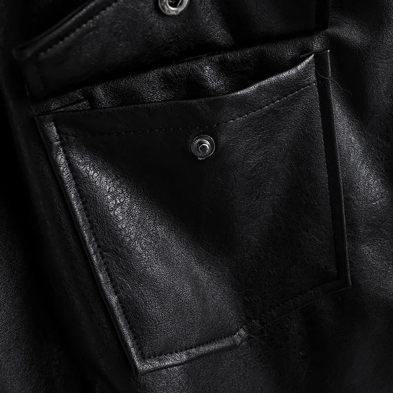 Куртка женская из экокожи стильная модная черная верхняя одежда с отложным