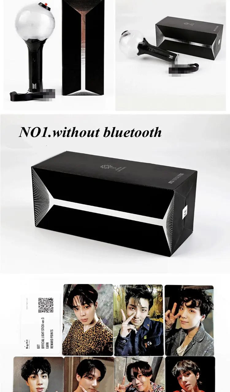 NO1without bluetooth Светящаяся игрушка армейская бомба 3 светильник-палка версия 3 Bangtan мальчики освещение концертов лампа палка коллекционный светильник-палка - Цвет: NO1without bluetooth