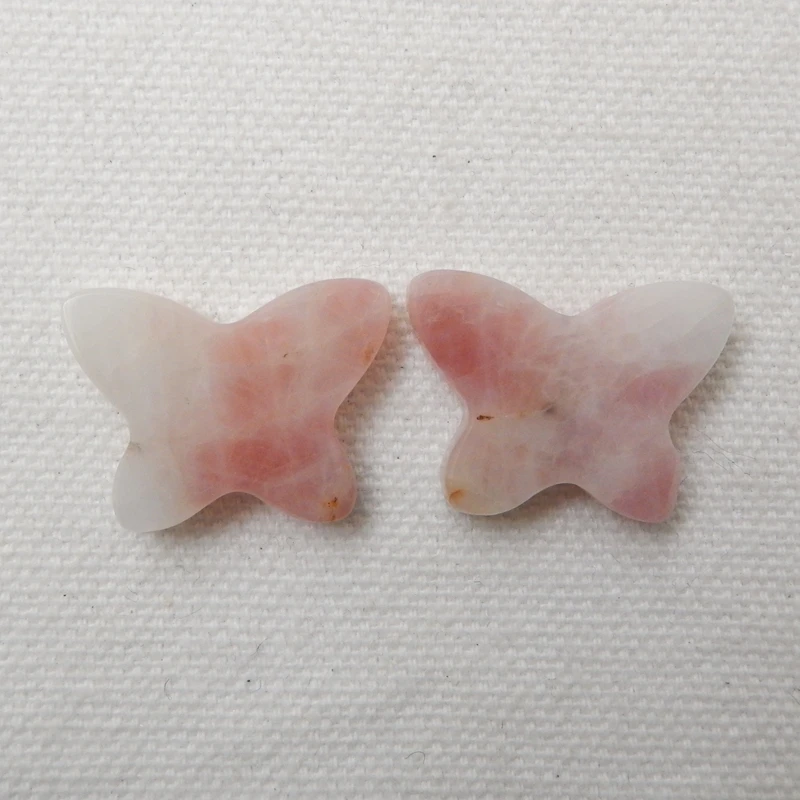 Оптовая продажа 1 пара натуральный камень розовый турмалин резная бабочка цвет