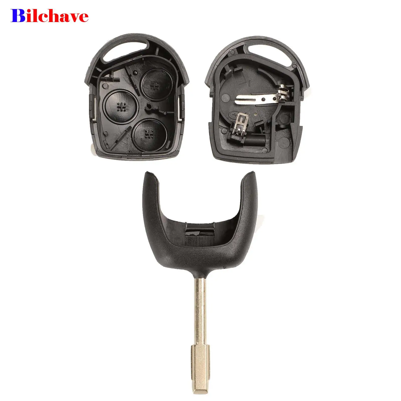 Bilchave 3 Buttons Remote Car Key Shell Case Fob For Ford Focus Mondeo Festiva Fusion Suit Fiesta KA Uncut FO21/ HU101 Blade | Автомобили