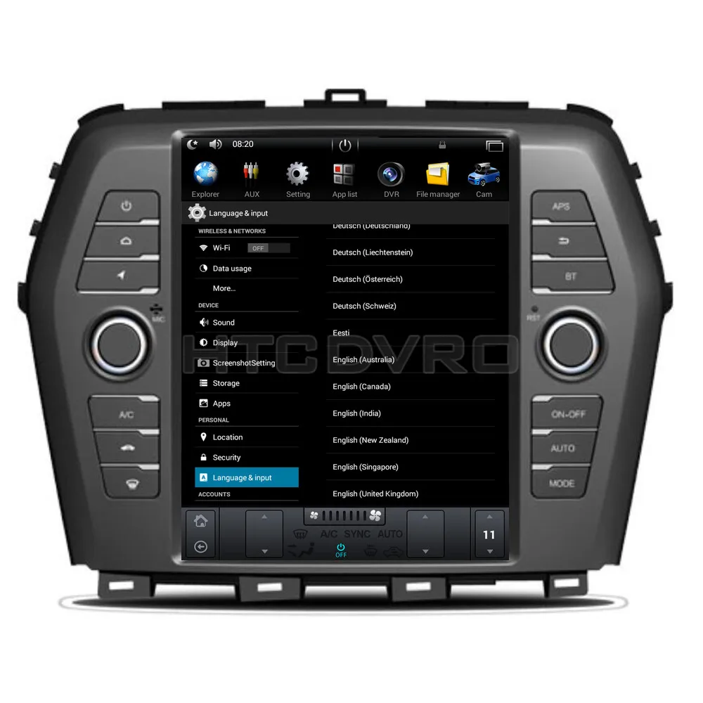 YMODVHT 10 4 дюйма Telsa стиль вертикальный экран четырехъядерный Android 7 1 2 Гб RAM