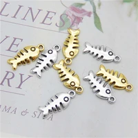 40pcs wholesale zinc alloy tiny fish bone charms antiqued color for jewelry crafts bracelet necklace pendant diy findings