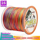 Мощная рыболовная проволока 16 прядей плетеная леска 300 м 500 м 1000 м 1500 м супер прочная японская многонитевая PE плетеная леска 60-310lb