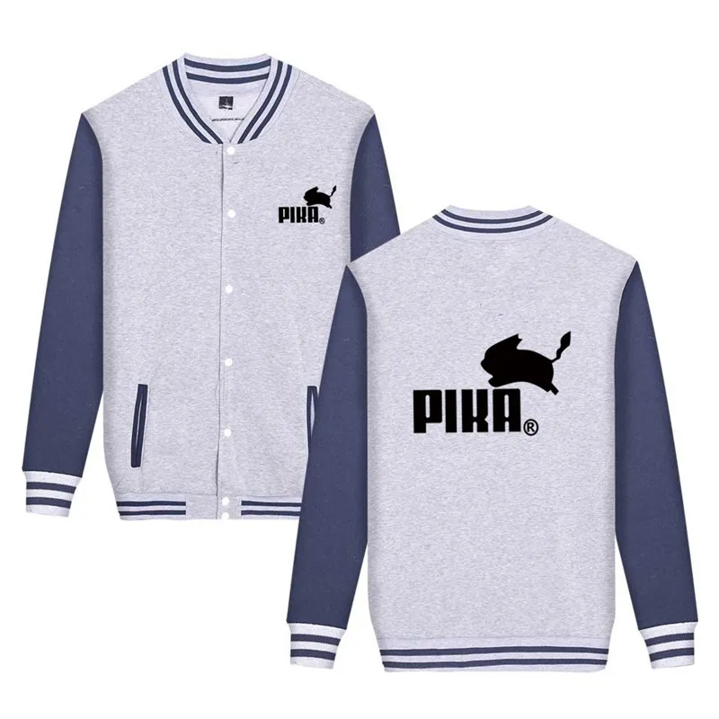 

Men's baseball uniform jacket jacket spring 2021 new PIKA car LOGO loose jacket jacket youth couple uniform jacket