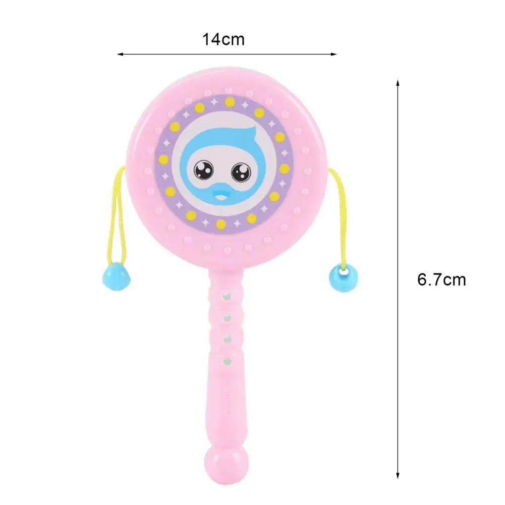 

2Pcs Drum-Shaped Rattle Attractive Beads Design Plastic Girls Boys Spin Toy for Kids Child Early Education Tool Gifts