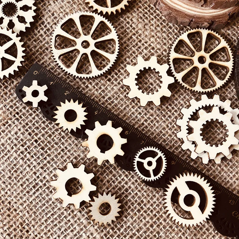 20шт лазерной резки деревянные украшения Mix gear колесо искусство Скрапбукинг свадебные декоративные деревянные ремесла вечерние шитье домашний декор
