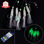 Мягкая рыболовная приманка Sabiki 5 в 1, крючок для рыбалки 10 #1 #2 #3 #4 #, рыболовные снасти в темноте