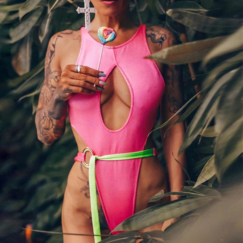 Купальник с высокими плавками женский замочный вырез бикини 2019 Mujer Купальники