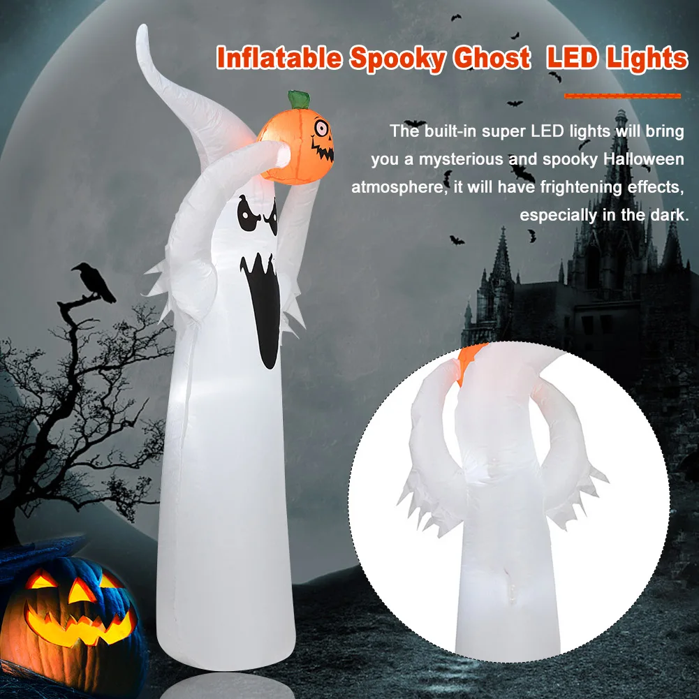 

Spooky Blow Up LED Lights Party Home With Lifting Pumpkin Halloween Decor Figure Yard Inflatable Ghost Ornament Indoor Outdoor