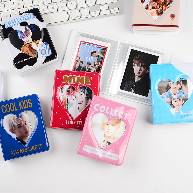 

64 Pockets 3 Inches Photo Album Card Holder Receipt Storage Hollow Love Model Photo Holder Business Card Bag photocard holder