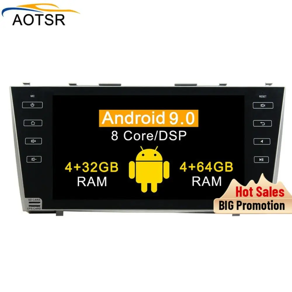 Автомагнитола 2DIN 9 дюймов Android 0 8 ядер 4 Гб + 64 ГБ DVD плеер для Toyota Camry 2007 2008 2009 2010 2011