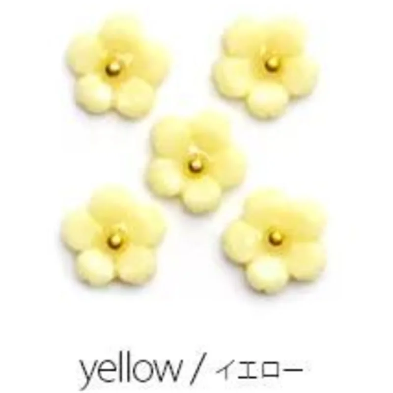 10pcs yellow 10 шт./пакет 3D нейл-арта декоративная наклейка для ногтей Kawaii Flower, «сделай сам» для ногтей, инструменты для укладки волос для маникюра - Цвет: 10pcs yellow