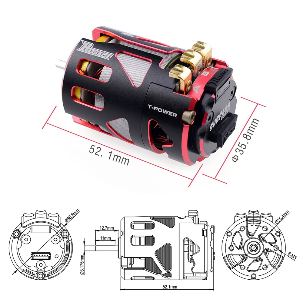 Rocket 540 V4S 3 5 T 4 6 7 8 9 датчиками бесщеточный двигатель для изменение конкуренции 1/10