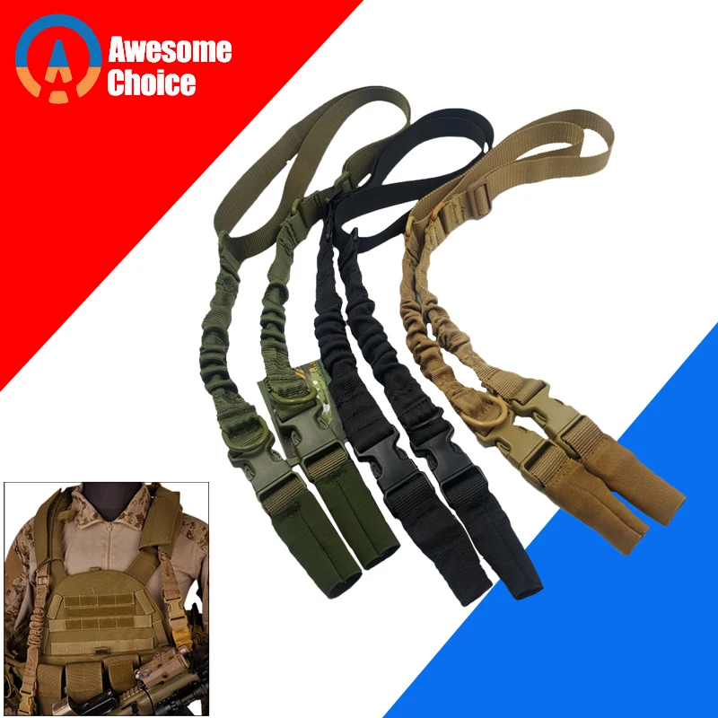 Tactical Airsoft Two 2 Point Gun Sling Strap with Elastic band Heavy Duty Paintball Military Bungee Cord System Rifle | Спорт и