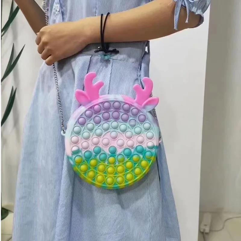 Juguetes de gran tama&ntilde;o para la yema del dedo, bolsa colgante de Popet de burbujas de empuje para adultos, juguetes de descompresi&oacute;n para ni&ntilde;os, antiestr&eacute;s-2