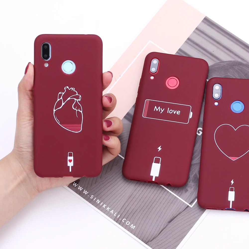 Силиконовый чехол для Huawei Honor Mate 10 20 Nova P20 P30 P40 P Smart Heart Love Power Cable Candy | Мобильные