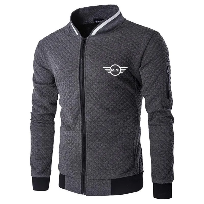 

2021 New Fashion Men Mini Logo Baseball Jacket Spring Autumn Sportswear Casual Sweatshirt Hip Hop Harajuku Zip Up Outwear