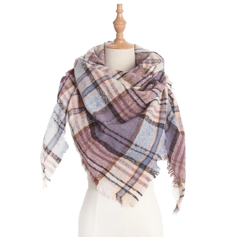 Европейский и американский осенний зимний новый круглый шарф из пряжи с