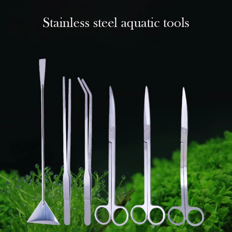 

Aquarium Tools Set Plants Tweezers and Scissors Grass Stainless Steel Cleaning Tools Water Plants Fish Tank Accessories