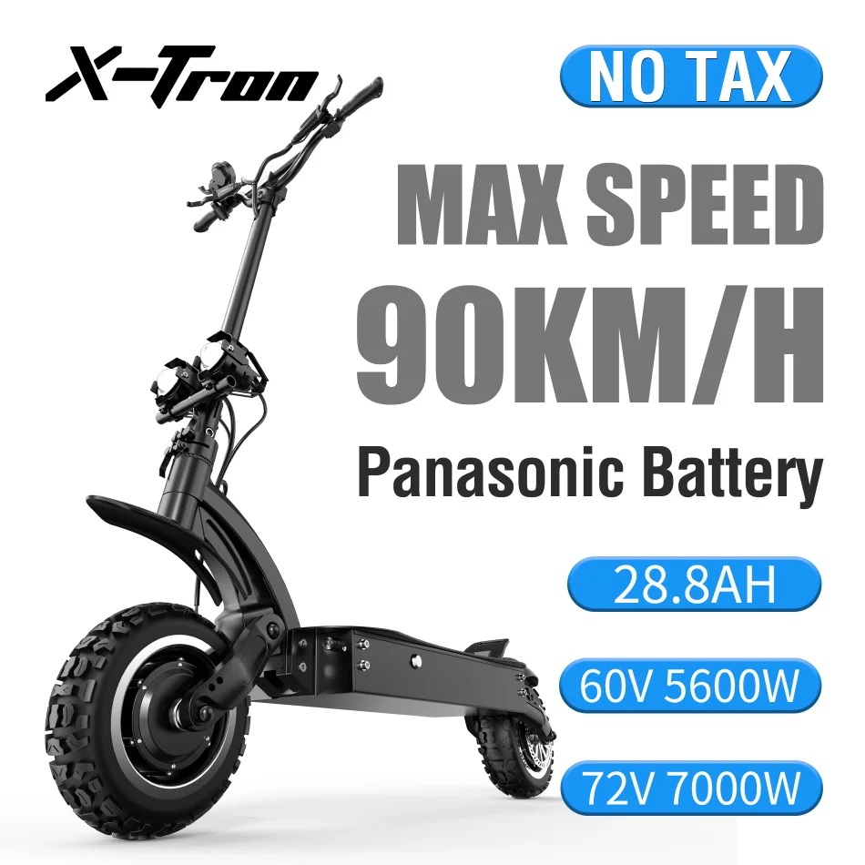 

Электрический скутер X-Tron X30 60V5600W 72V7000W с гидравлическим тормозом, максимальная скорость 90 км/ч