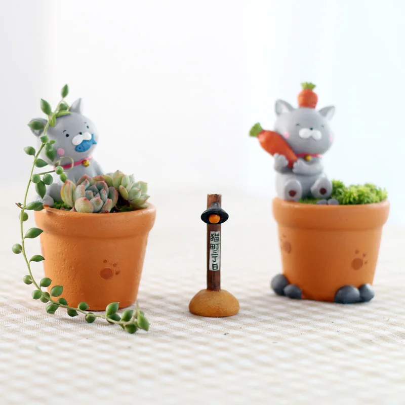 

Mini Cat Plant Flower Pot Resin Succulent Plant Pot Decoration vase decoration household Home decoration ornaments