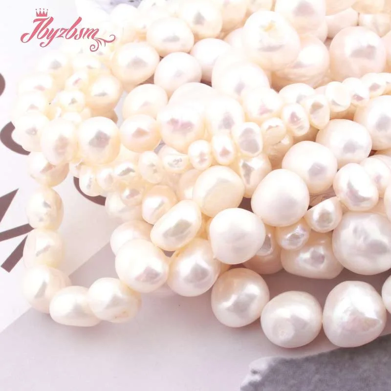 

3-4,5-7,6-8,8-9mm Freeform Shape White Freshwater Pearl Loose Natural Stone Beads For DIY Necklace Jewelry Making Strand 15"