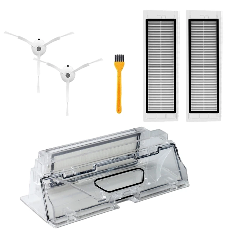 6 шт. робот пылесос запчасти для пылесборника коробка с фильтром HEPA боковые щетки