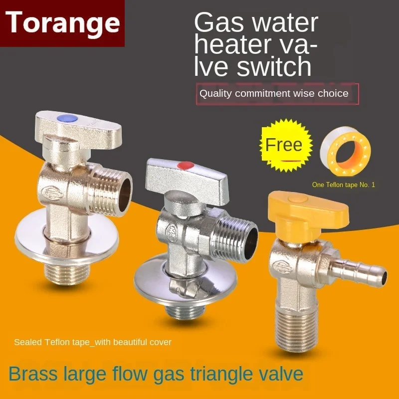 

Triangle Valve 1/2IN 3/4IN Copper Ball Core Natural Gas Pipeline Stop Valve Eight-character Valve Large Flow Switch Ball Valve