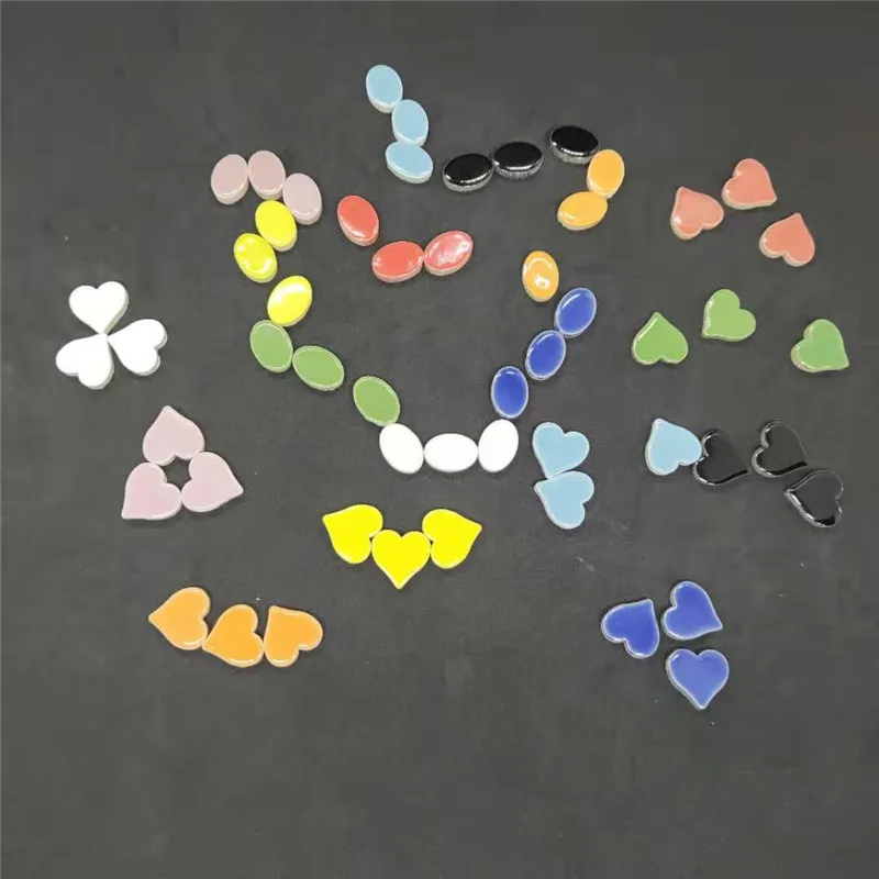 27 шт. керамическая мозаичная плитка сделай сам 3 * 9 цветов эллиптическая/в форме