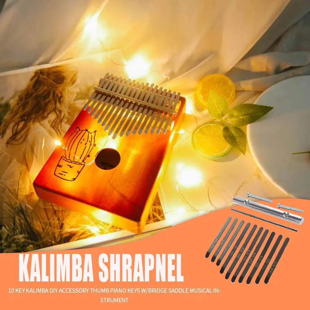 

Аксессуары «сделай сам» Kalimba, 10 ключей, клавиши для пианино с перемычкой, седло, музыкальный инструмент «сделай сам», запасные части, музыкал...