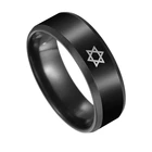 Модное черное кольцо со звездой Давида, мужское религиозное иудаизм, Израиль, еврейские украшения, мужское кольцо из нержавеющей стали, обсидиановые кольца со звездой Давида