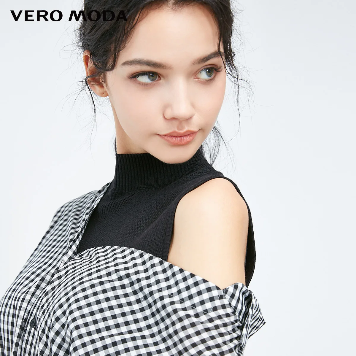 Vero Moda Новое поступление вязаный жилет клетчатое платье-рубашка | 3184SZ506