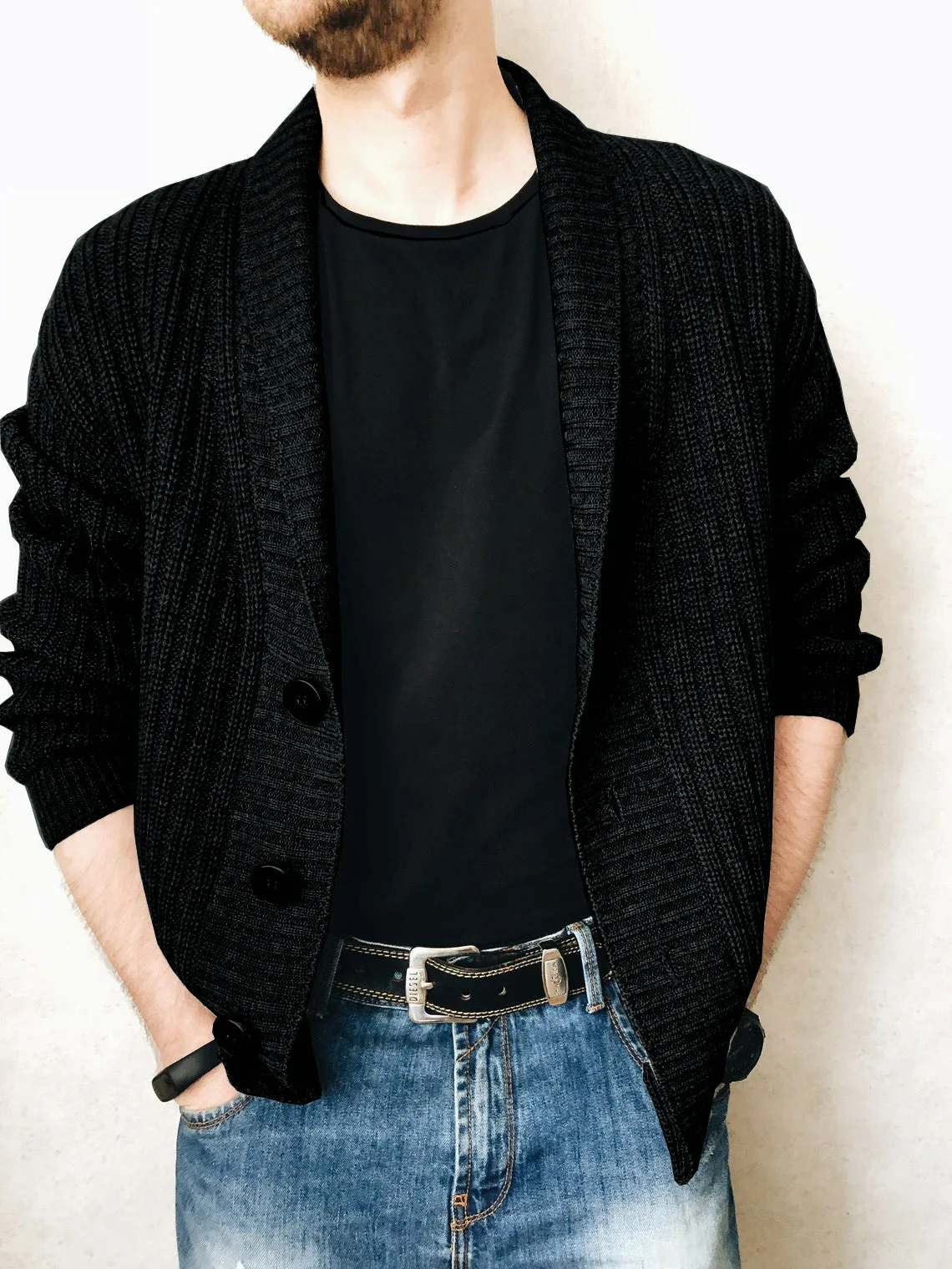 

Men's Cardigan Classic Single Breasted Autumn Winter Warm Sweater Fashion Pure Color Cotton Pullover AW21 Male Knitwear Clothes