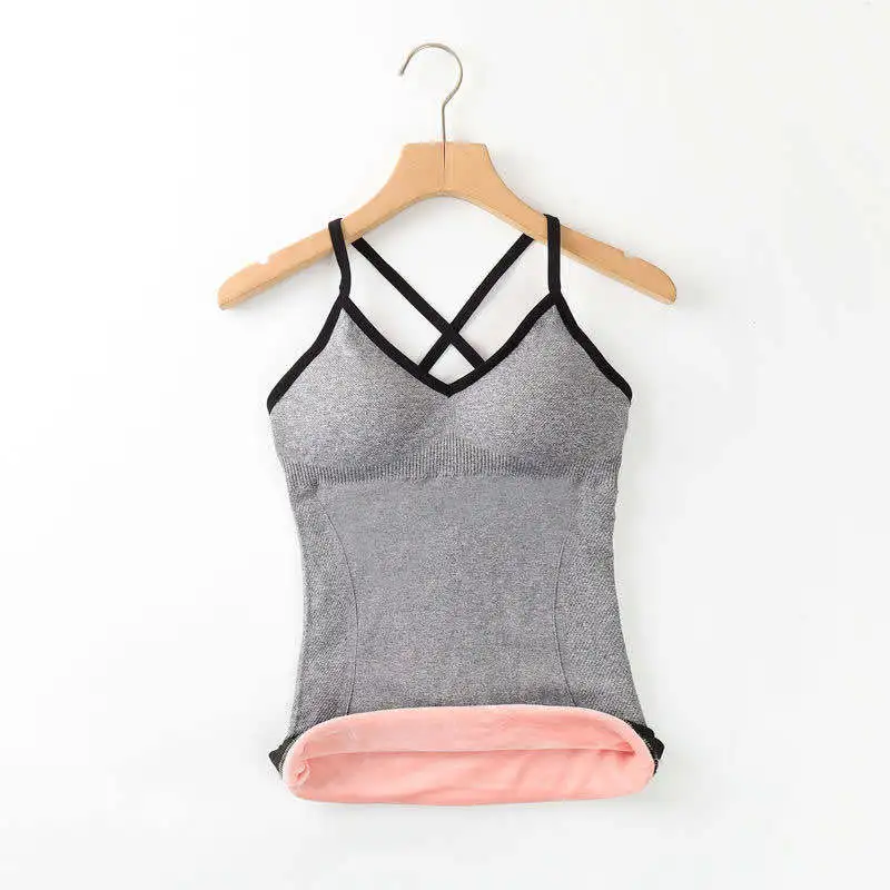 

Winter Fashion Women Thermal Underwear Tops Thicken Plus Velvet Solid Color Simple Bottoming Shirt Slim Vest Warm Clothing Trend