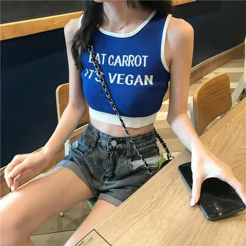 

New summer Korean women's wear knitting T-shirt women's net red sexy navel slim fit and versatile dress girl