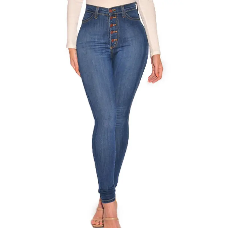 

Women's High Waist Skinny Denim Jeans Casual Jeggings Trousers Pencil Long Pants