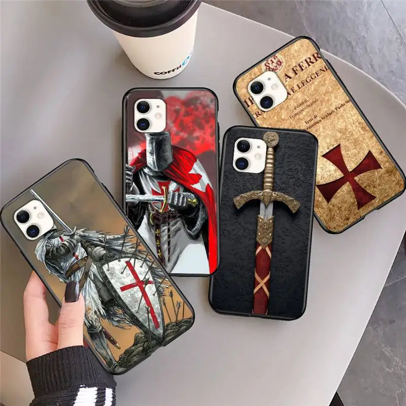 

Templar Knight Cross Pattern Phone Case For Iphone 5 SE 2020 6 6s 7 8 plus X Xr XS 11 12 Mini Pro Max Fundas Cover