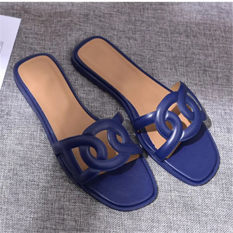 

Women Genuine Leather Cow Leather Slippers Flat Slides Sheepskin Insole Woman Real Leather Lady Shoes