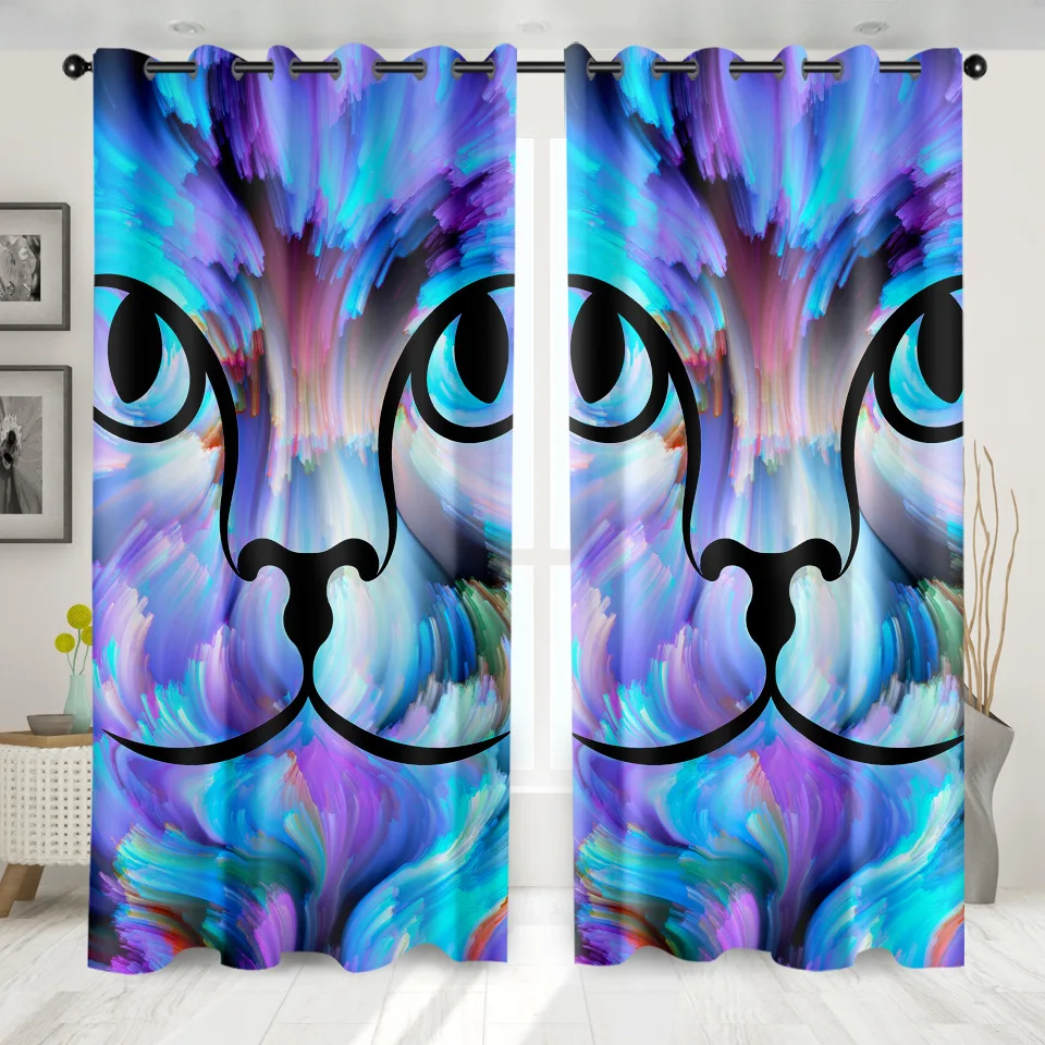 Декоративные затемняющие шторы для гостиной и спальни SOFTBATF с изображением