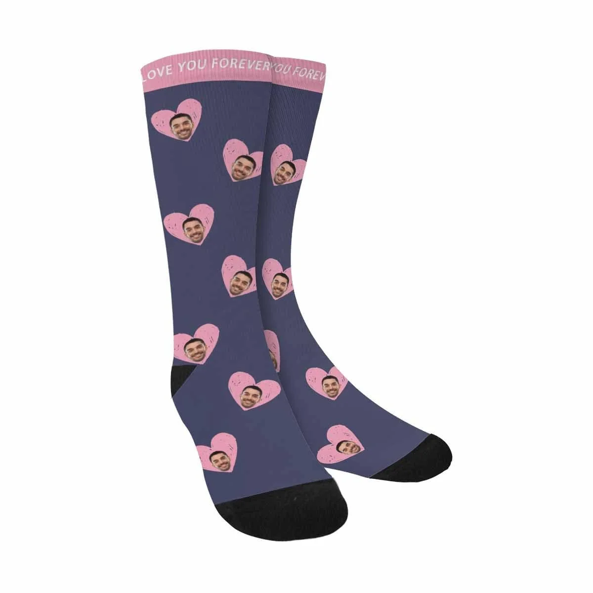 

Custom Face Love You Sublimated Crew Socks