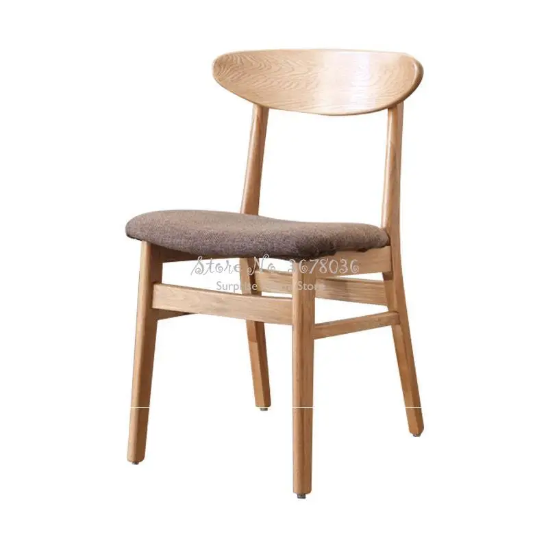 

Solid Wood Nordic Chair Wood Back Seat Saddle Coffee Log Chair Computer Chair Kung Fu Tea Table Set Dining Chair