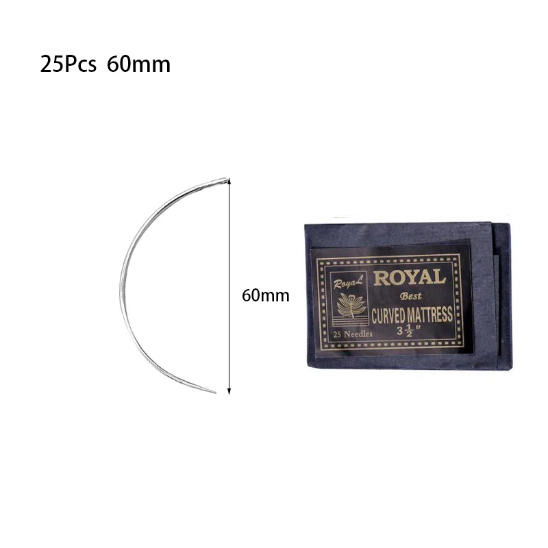 25Pcs 60mm LMDZ 25 шт. C Тип изогнутый Матрас швейные иглы ручные домашние ремонт швейные иглы 25 шт. C Тип иглы - Цвет: 25Pcs 60mm