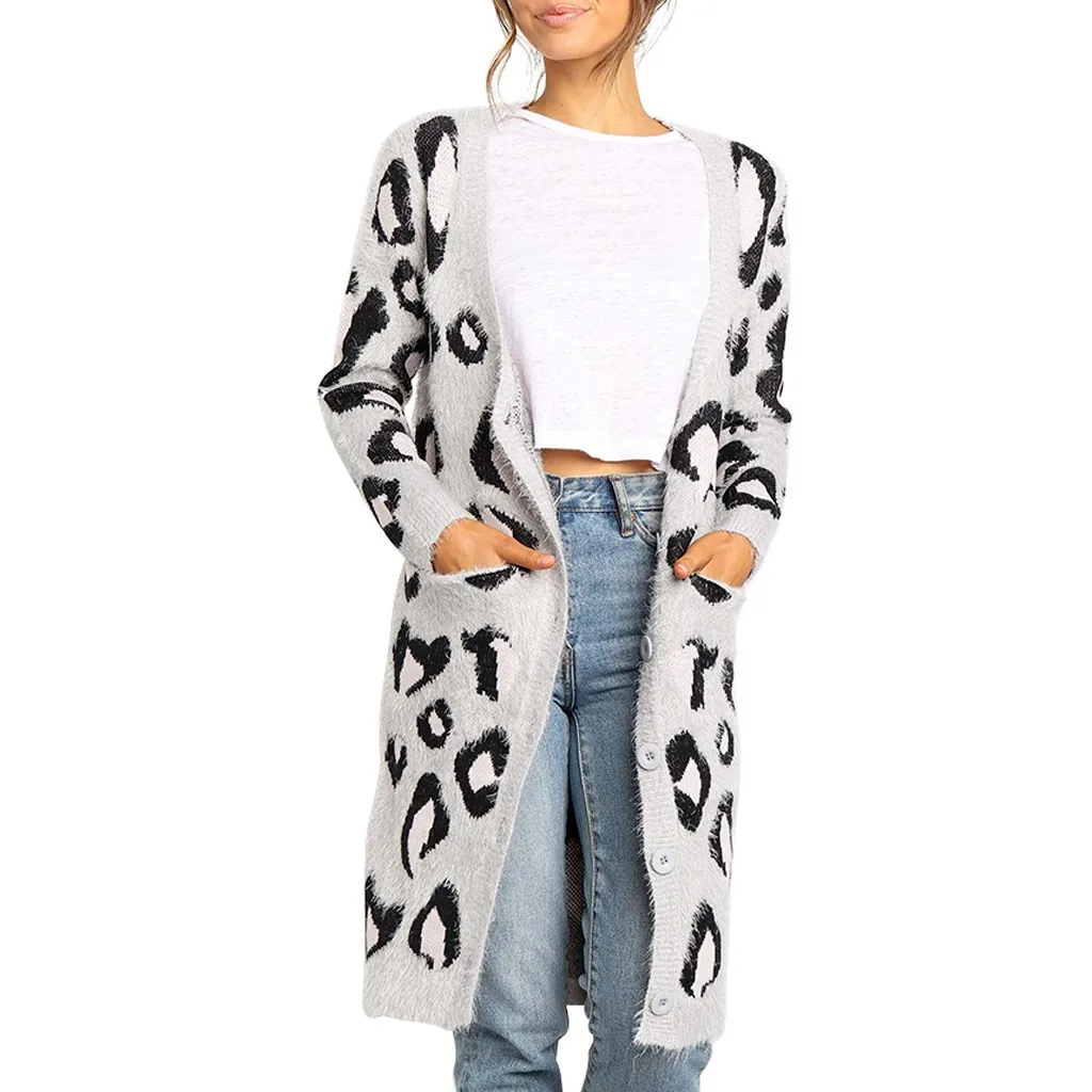 Jaycosin одежда модная зимняя женская трикотажная кардиган свитер с карманом и
