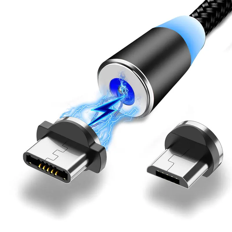 Магнитный кабель USB для быстрой зарядки usb type C 1 м данных Micro мобильного телефона