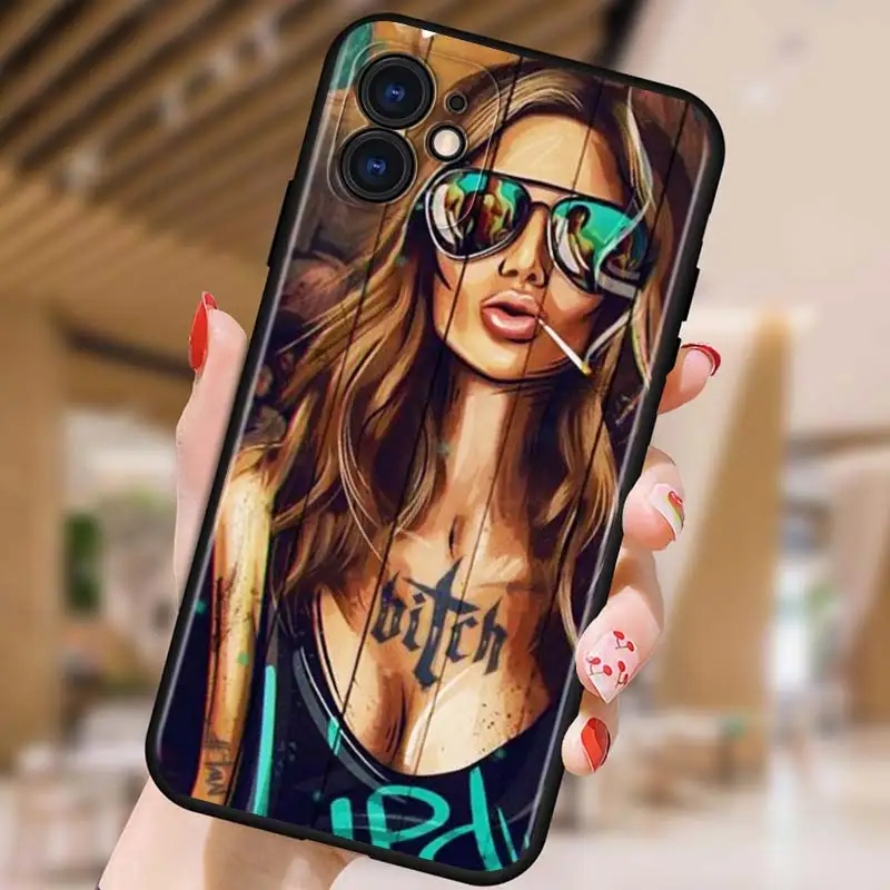 Силиконовый сексуальный глянцевый черный чехол из ТПУ для Apple iPhone 13 12 11 Mini XS XR X Pro