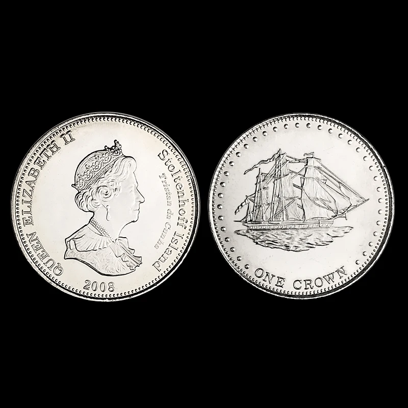 Монета Krona, фрегат, 1, 2008 оригинал, коллекционные монеты аутентичный Unc