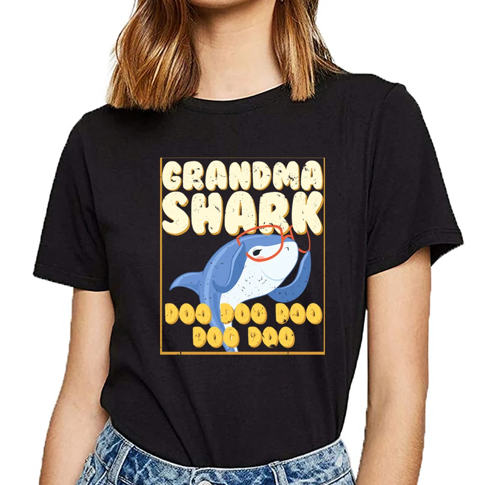 Топы футболки для женщин s grandma shark doo официальная женская футболка с принтом