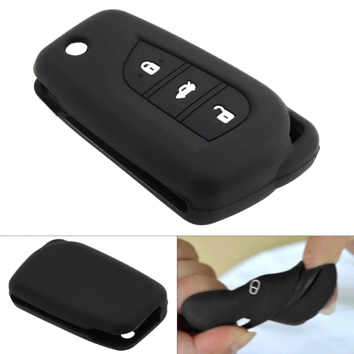 3 кнопки силиконовый умный чехол для дистанционного ключа от машины протектор