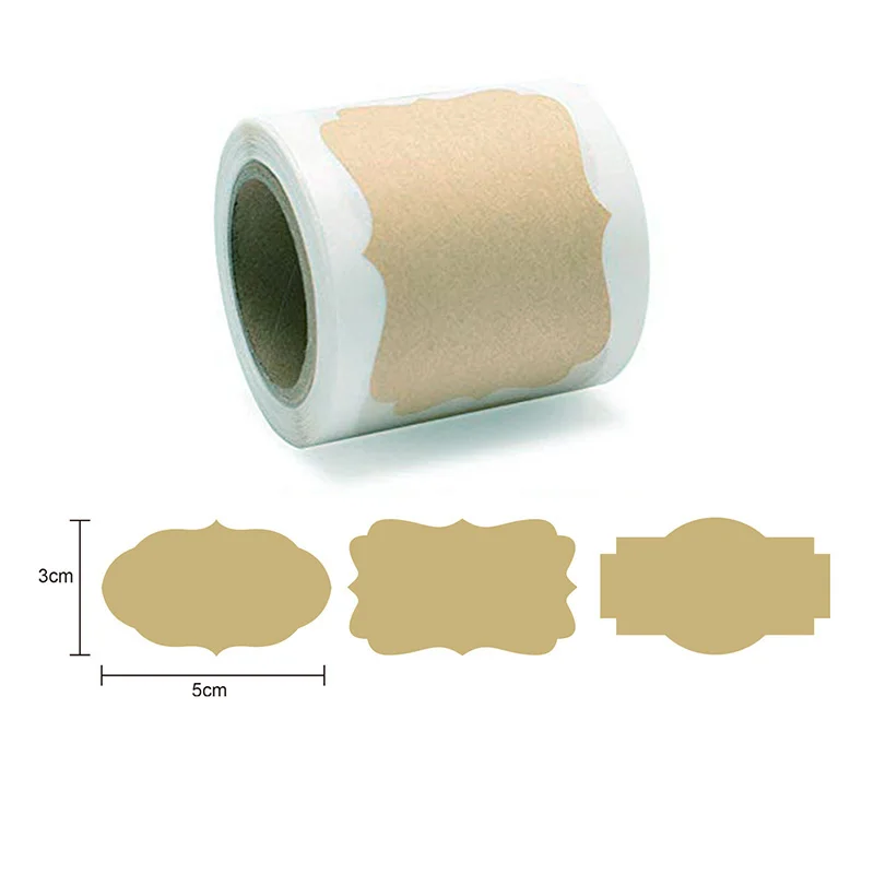 

250pcs Blank Kraft Paper Label Sealing Stickers for Handamde Crafts Gifts Package Decoration DIY Label Bottle Stationery Sticker